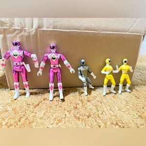 Vintage 1993 Mighty Morphin Power Ranger Action Figures Lot Of 5